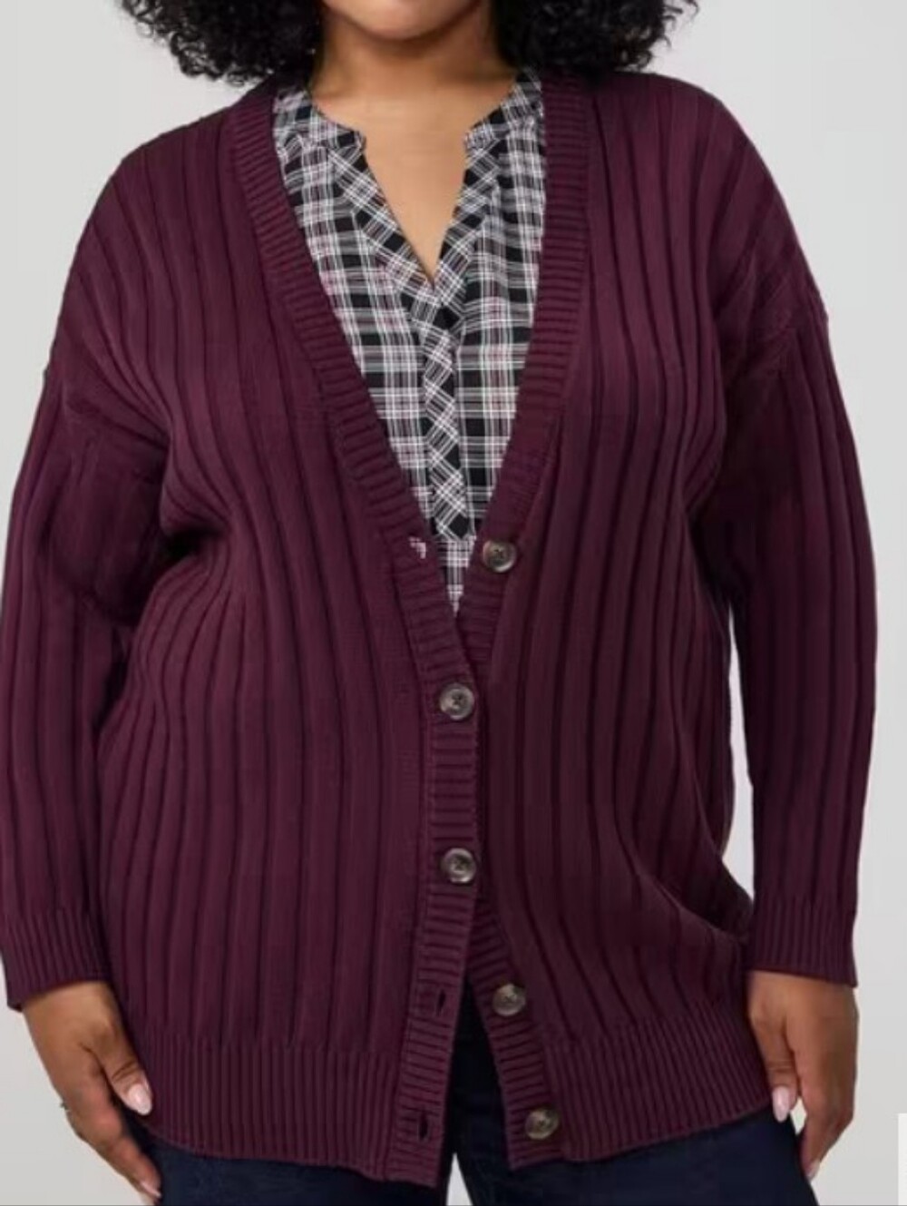 Torrid Ribbed Cardigan Sz 2X Maroon